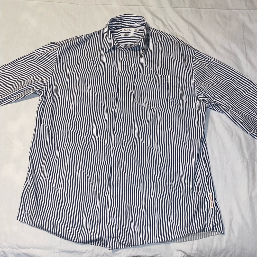 Mens Calvin Klein Striped Dress Shirt